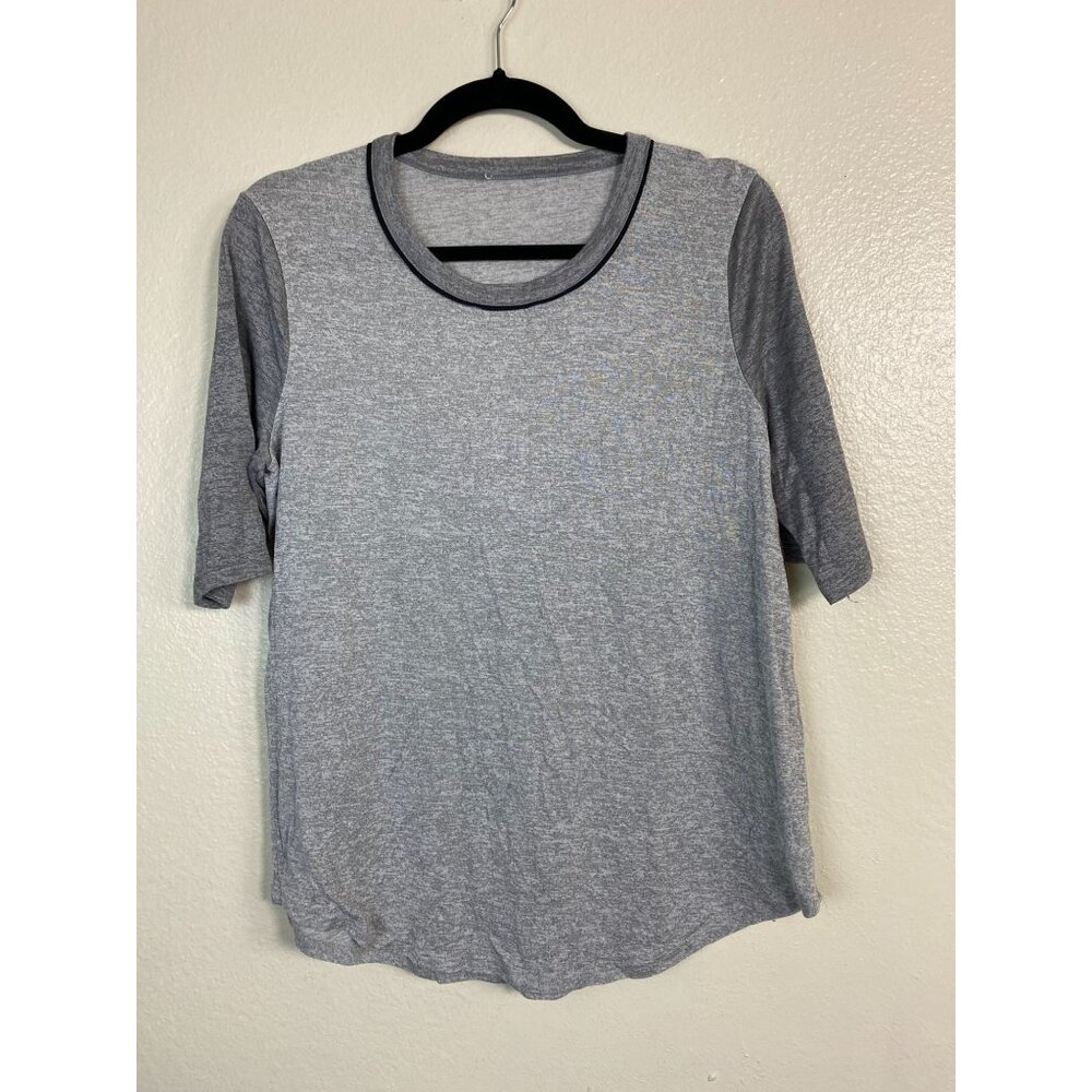 Vince Short Sleeve T-Shirt Women Medium Gray Heather Lightweight Neutral Basics